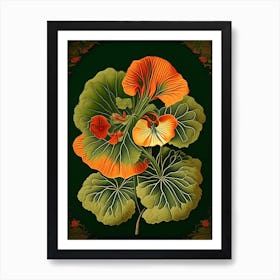 Nasturtium 3 Floral Botanical Vintage Poster Flower Art Print