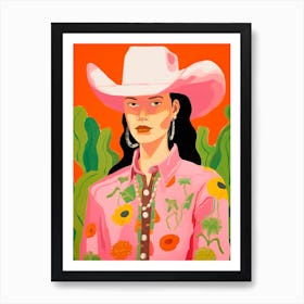 Vivid Painted Desert Cowgirl Portrait Art Print