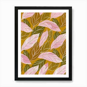 Pink Leaves 1 Art Print