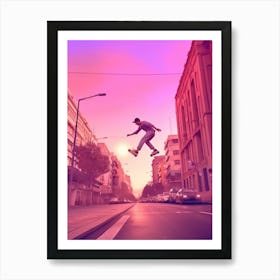 Skateboarding In Buenos Aires Argentina Futuristic 4 Art Print