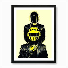 Daft Punk gold Art Print