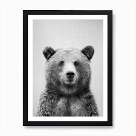Grizzly Bear - Black & White Art Print