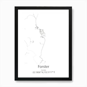 Forster,Australia Minimalist Map Art Print