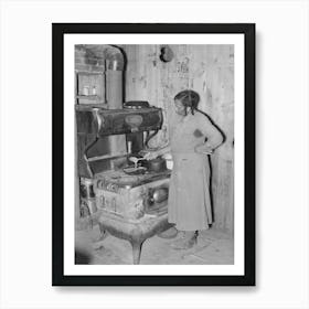 Southeast Missouri Farms, Woman Preparing Gravy In Corner Of Kitchen Sharecropper Cabin By Russell Lee Art Print