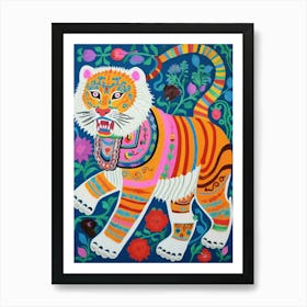 Maximalist Animal Painting Siberian Tiger 2 Art Print