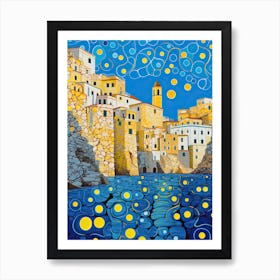 Polignano A Mare, Italy, Illustration In The Style Of Pop Art 1 Art Print