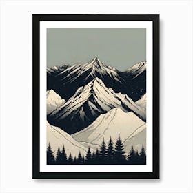 Snowy Mountains Art Print