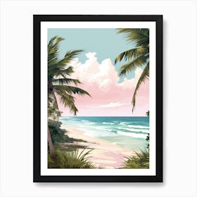 A Canvas Painting Of Tulum Beach, Riviera Maya Mexico 2 Art Print