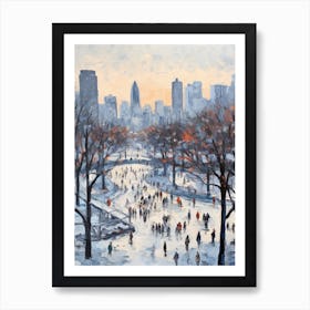 Winter City Park Painting Millennium Park Chicago 2 Art Print