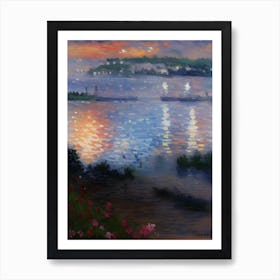 Sunset By The Water Art Print