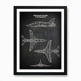 T 45 Goshawk Mcdonnell Douglas T 45 Airplane Aircraft Art Plane Decor Airplane Art Airplane Print,Blueprint,Airplane Poster,Vat451 Art Print