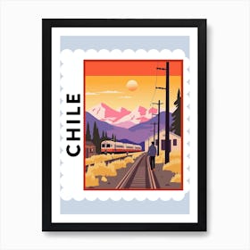 Chile 2 Travel Stamp Poster Affiche