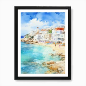 Soothing Seascapes: Mediterranean Shore Art Decor Art Print