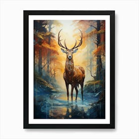 Deer In The Forest 1 Art Print