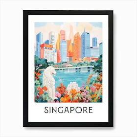 Singapore Maximalist Travel Poster Vibrant Colour Art Print