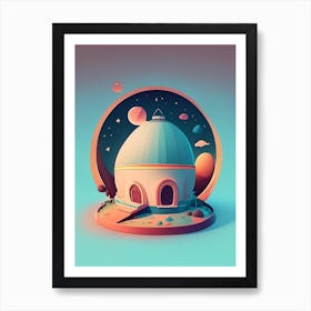 Observatory Kawaii Kids Space Art Print