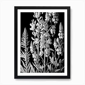 Lupine Wildflower Linocut Art Print