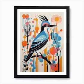 Colourful Scandi Bird Hoopoe 3 Art Print