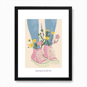 Spring In In The Air Pink Shoes And Wild Flowers 3 Art Print