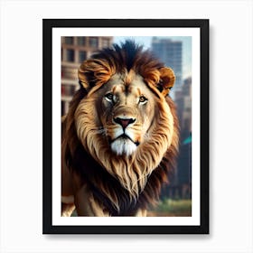 Lion In The City Art Print