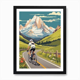 Tour De Mont Blanc France 5 Vintage Travel Illustration Art Print