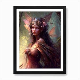 A charming fairy in the forest. 12 Art Print