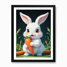 Rabbit With Carrots Art Print