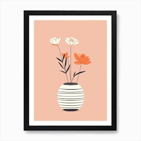 Flower In A Vase Line Art 0 Art Print