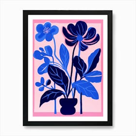 Blue Flower Illustration Cyclamen 3 Art Print