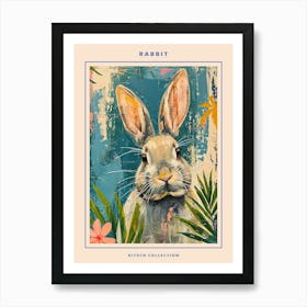 Kitsch Rabbit Brushstrokes 1 Poster Art Print