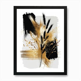 Gold And Black Abstract Painting 9 Art Print