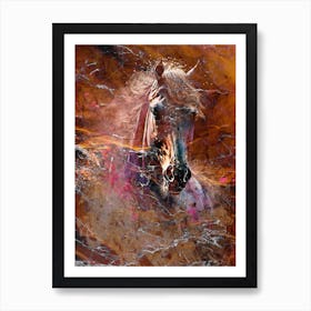 Horse Art Painting Drawing Vintage Retro Illustration Design 23 Art Print