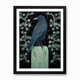 Ohara Koson Inspired Bird Painting Crow 3 Art Print