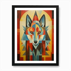 Wolf Geometric Abstract 1 Art Print