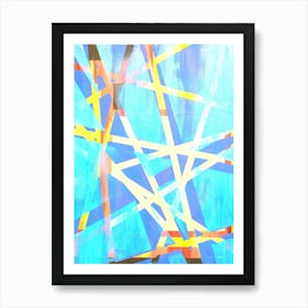 Tangled - Teal Yellow Art Print