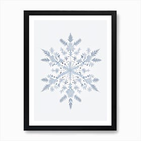 Winter Snowflake Pattern, Snowflakes, Pencil Illustration Art Print