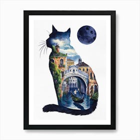 Cat In Venice 2 Art Print