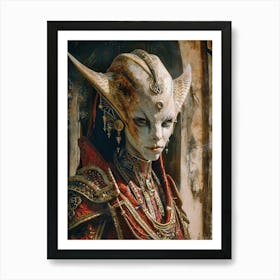 Fantasy Oil Painting of an Alien Queen Art Print