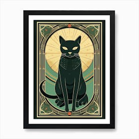 The Sun, Black Cat Tarot Card 3 Art Print