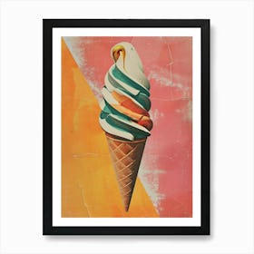 Kitsch Ice Cream Cone Collage 1 Art Print