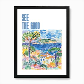 See The Good Poster Coastal Vista Matisse Style 4 Art Print