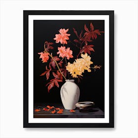 Bouquet Of Autumn Blaze Maple Flowers, Autumn Fall Florals Painting 0 Art Print