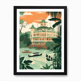 Rangoon Myanmar Travel Illustration 2 Art Print