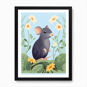 Baby Animal Illustration  Shrew 2 Art Print