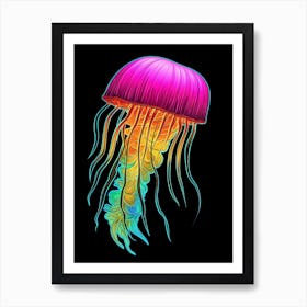 Sea Nettle Jellyfish Pop Art Illustration 3 Art Print