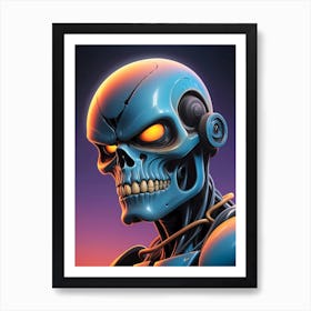 Robot Skull 2 Art Print