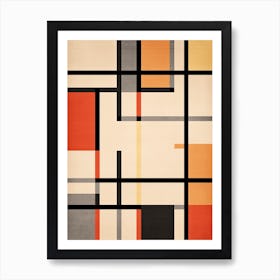 Radiant Rectangles; Mid Century Geometric Vibes Art Print