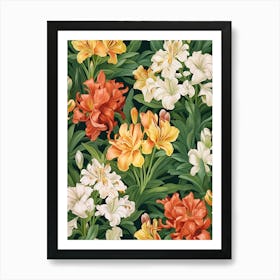 Whimsical Flowers Illustration Art Print