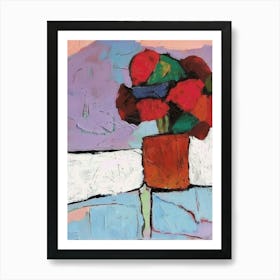 Red Roses In A Vase Art Print