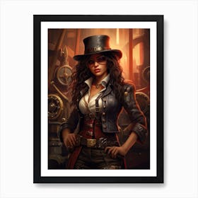 Steampunk Cowgirl 2 Art Print